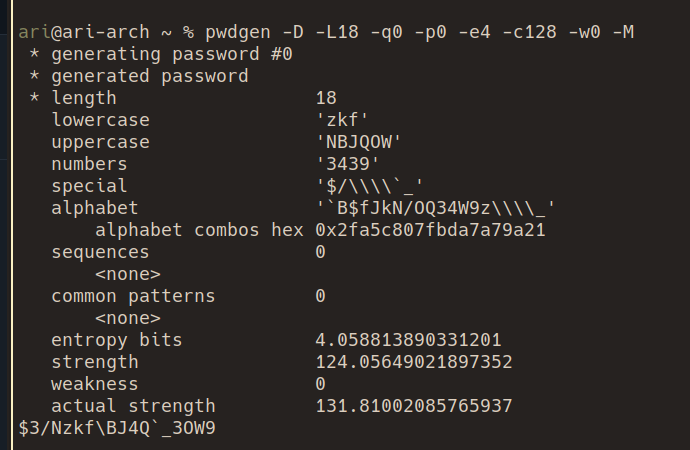 Password generator screenshot